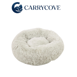 Carrycove Fluffy Donut Cat Bed – Soft Plush Round Cat Bed